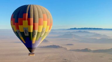 Hot air balloon flight over Namibia's desert | SPECTACULAR travel experience + relaxing music (4K)